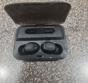 Black Wireless Earbuds with Charging Case